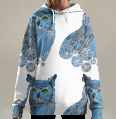 ПОЛЯРНАЯ СОВА, Hoodie Long Oversize 3D