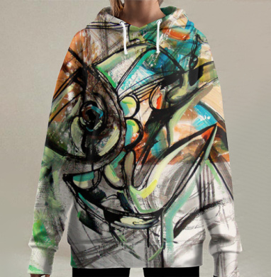 Птица-рыба, Hoodie Long Oversize 3D