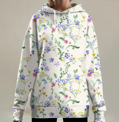 Разнотравье, Hoodie Long Oversize 3D