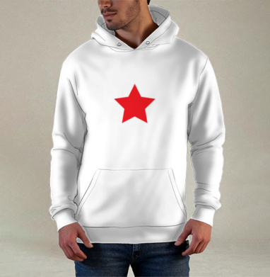 Red star / Красная звезда, Худи / Мужская / С карманом / 3D