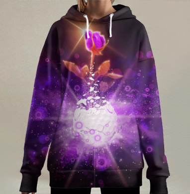 Рождение розы, Hoodie Long Oversize 3D