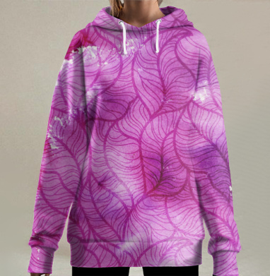 Розовые побеги, Hoodie Long Oversize 3D