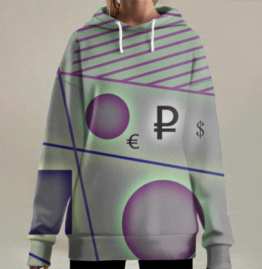 Финансовое единство валютных символов, Hoodie Long Oversize 3D