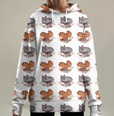 Рыжий котяра, Hoodie Long Oversize 3D