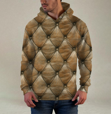 Самоделка leather0097_1_seamless_l.jpg, Худи / Мужская / С карманом / 3D