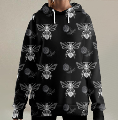 Шмель и клевер, Hoodie Long Oversize 3D