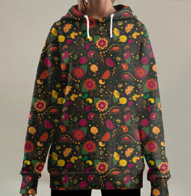Славянский платок, Hoodie Long Oversize 3D