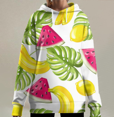 Сочные тропики, Hoodie Long Oversize 3D