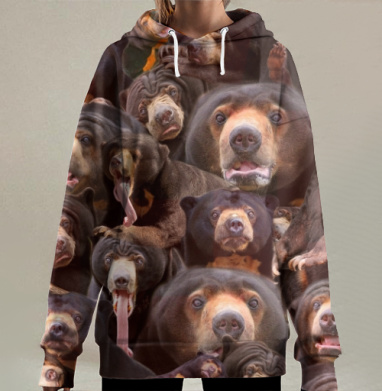 Солнечные мишы, Hoodie Long Oversize 3D