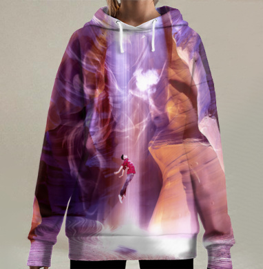 Вознесение человека в луче света каньон Вознесение человека, Hoodie Long Oversize 3D