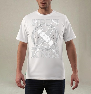 Эмблема STREET Skateboarding Kings – стиль и символизм, Футболка мужская REGULAR белая