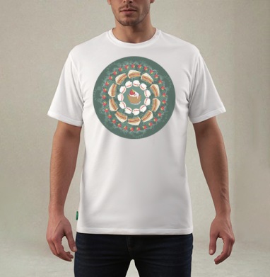 sweet mandala / THOUGHT The user wants a translation of sweet mandala for a product card title. / Сладкая мандала, Футболка мужская REGULAR белая