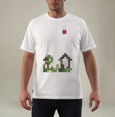 Tetris Rabbit – Тетрисный кролик сохраняет уют пока весь мир рушится, Футболка мужская REGULAR белая