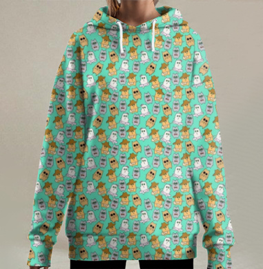Толпы котиков, Hoodie Long Oversize 3D