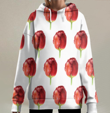 Тюльпан, Hoodie Long Oversize 3D