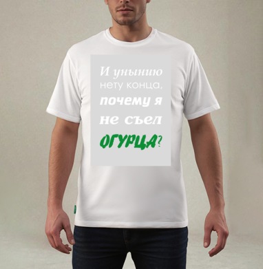 Ироничный постер «Почему я не съел огурца?», Футболка мужская REGULAR белая