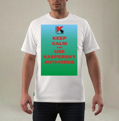 Антивирус Kaspersky — Спокойствие и Защита ПК, Футболка мужская REGULAR белая