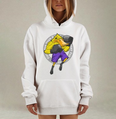 Яркий боксирующий утенок Борись за свое, Hoodie Mjhigh Dig, оверсайз, утепленная