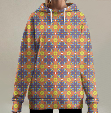 Узор под арабский, Hoodie Long Oversize 3D