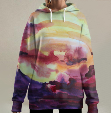 Вечерняя_Заря, Hoodie Long Oversize 3D