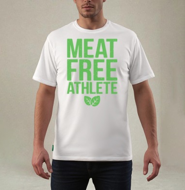 MEAT FREE ATHLETE – Эмблема веган-спортсмена, Футболка мужская REGULAR белая
