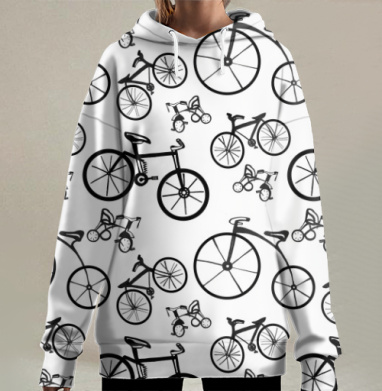 Минималистичный узор свободы и доступности, Hoodie Long Oversize 3D