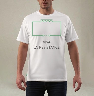 Минималистичная схема с лозунгом VIVA LA RESISTANCE, Футболка мужская REGULAR белая