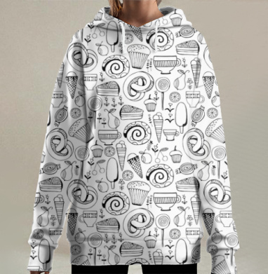 Вкусная текстура, Hoodie Long Oversize 3D