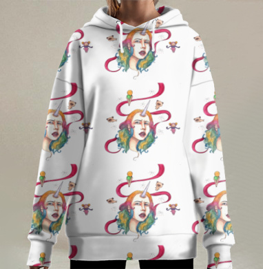Волшебная леди, Hoodie Long Oversize 3D