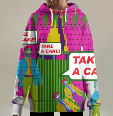 Возьми пироженку, Hoodie Long Oversize 3D