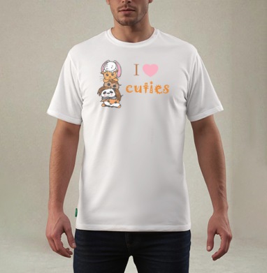 Мягкие милые животные «I ❤️ CUTIES» для детей - Магазин футболок Anabika - Дизайнерские принты