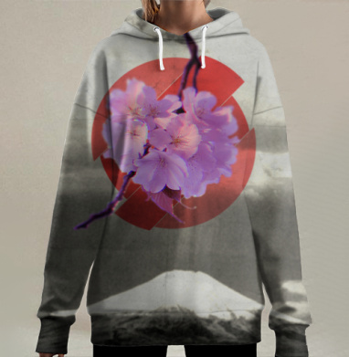 Японская весна, Hoodie Long Oversize 3D