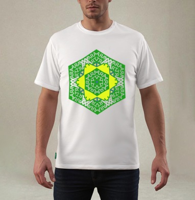 YARA ART Kaleidoscope / Калейдоскоп YARA ART, Футболка мужская REGULAR белая