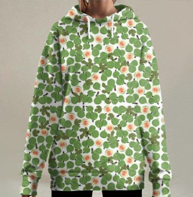 Зеленый инжир, Hoodie Long Oversize 3D