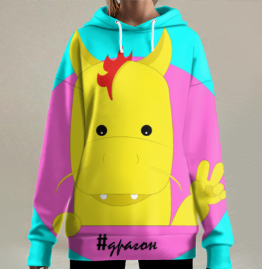 Золотой драгон, Hoodie Long Oversize 3D