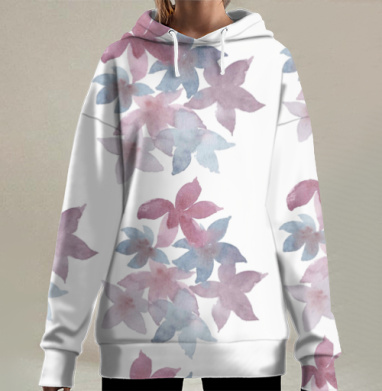 Нежные цветочные композиции пастельных оттенков всех цветов, Hoodie Long Oversize 3D