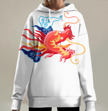 Красные драконы, Hoodie Long Oversize 3D