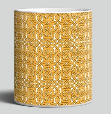 Celtic Golden Knot / Кельтский золотой узел украшает черный фон в этом орнаменте - Магазин футболок mastoidishka - Дизайнерские принты