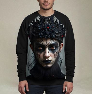 Majestic Dark Sovereign / Величественный темный монарх готическая корона, Свитшот мужской 3D / хлопок