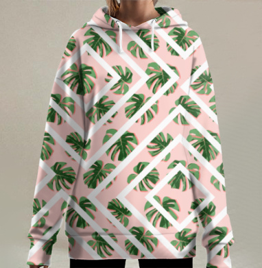 Модное розовое лето, Hoodie Long Oversize 3D