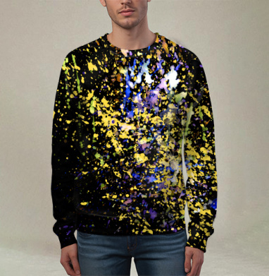 Яркая экспрессия на фоне Abstract Paint Splashes Абстрактные брызги краски, Свитшот мужской 3D