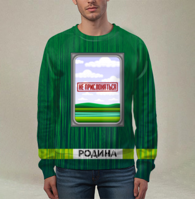 Природная сцена с надписью Родина Не прислоняться, Свитшот мужской 3D