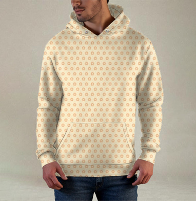 Элегантный ретро орнамент Geometric Gear Pattern / Узор из шестерёнок, Худи / Мужская / С карманом / 3D