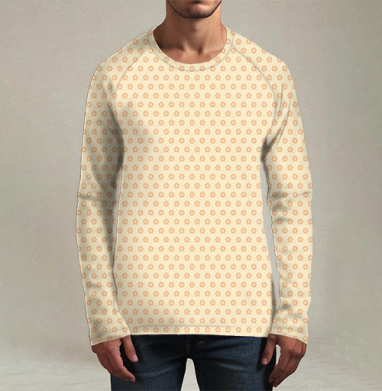 Элегантный ретро орнамент Geometric Gear Pattern / Узор из шестерёнок, Футболка мужская лонгслив 3Д