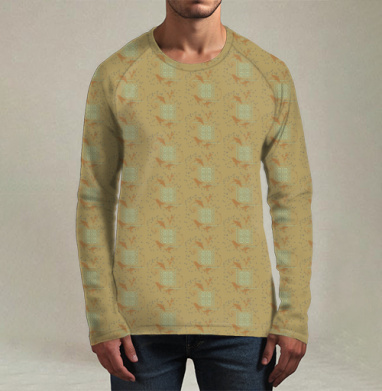 Элегантный растительный декор Винтажный узор с птицами Vintage Birds Pattern, Футболка мужская лонгслив 3Д