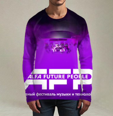 Футуристический музыкальный фестиваль ALFA FUTURE PEOPLE, Футболка мужская лонгслив 3Д