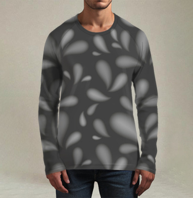 Абстрактные капли спокойствия и легкости, Футболка мужская лонгслив 3Д