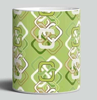 Оливковый геометрический узор в стиле семидесятых Retro Geometric Pattern - Магазин футболок mastoidishka - Дизайнерские принты
