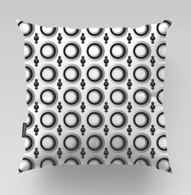 Узор с кольцами и сферами Geometric pattern and black spheres - Магазин футболок mastoidishka - Дизайнерские принты, Подушки