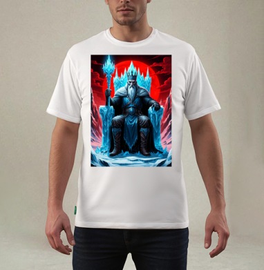 Powerful Eternal Ice King Sitting On Throne - Вечный Ледяной Король Трон - Магазин футболок jestkrd